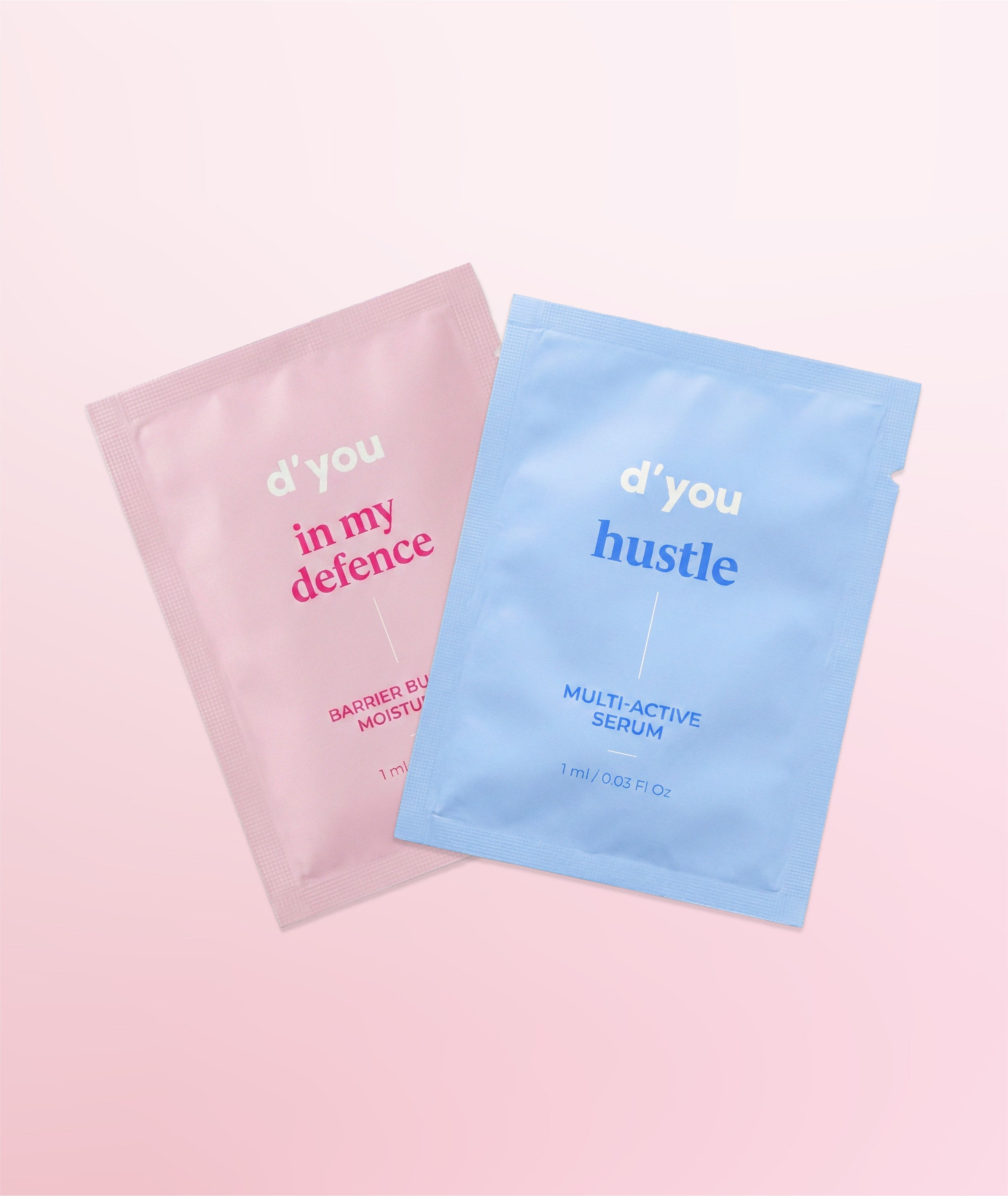 hustle & in my defence (sachets)