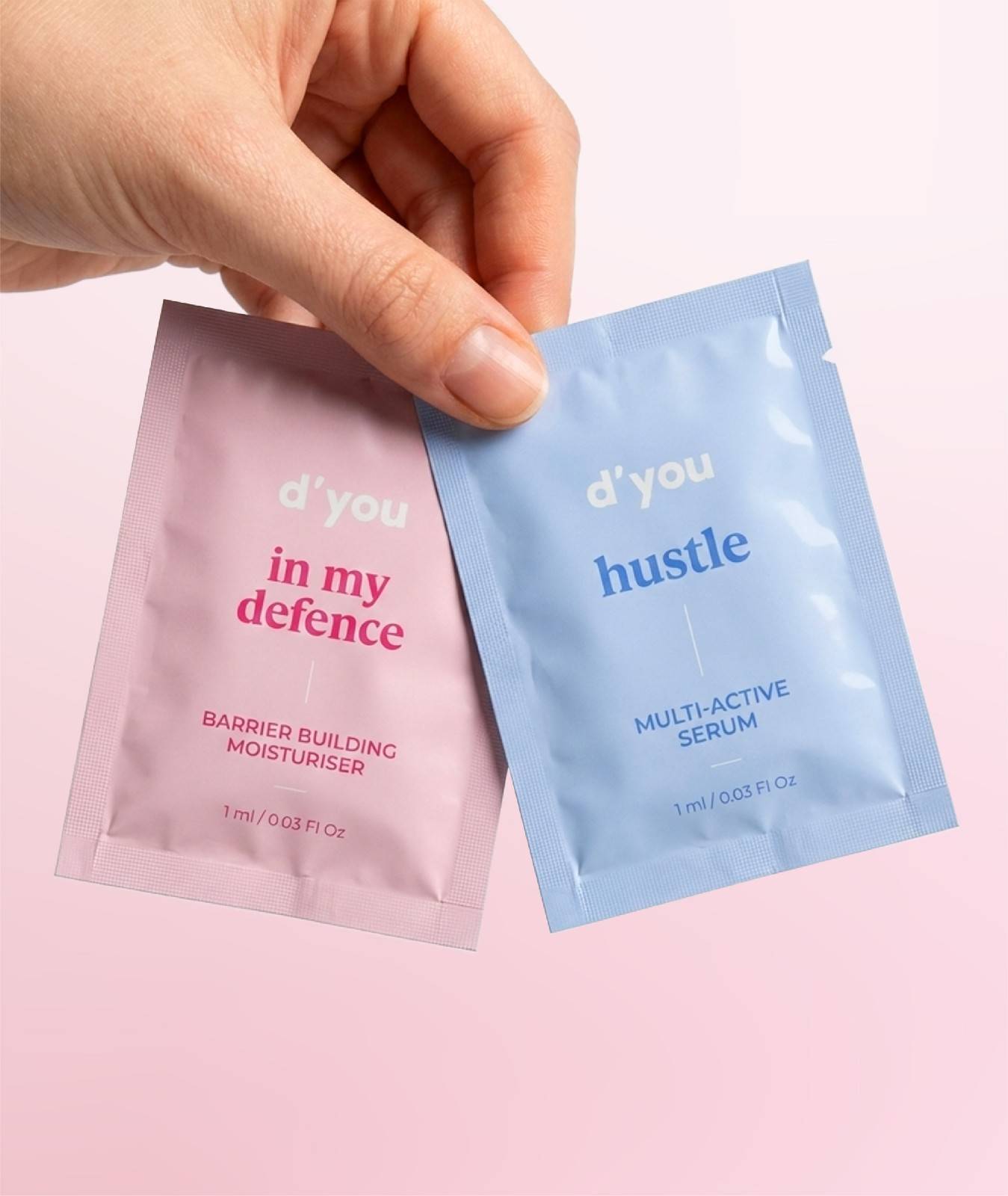 hustle & in my defence (sachets)