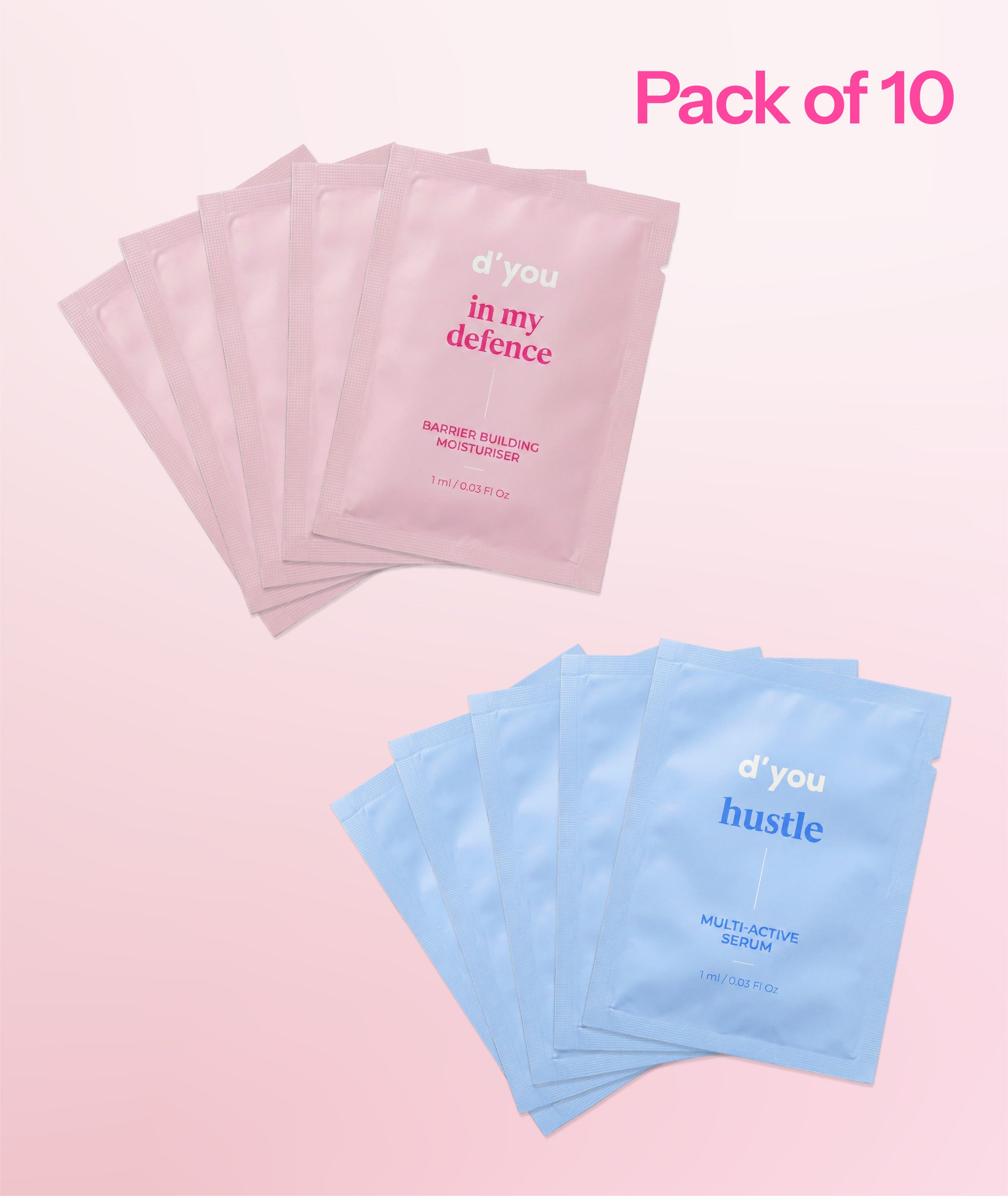 hustle & in my defence (sachets)
