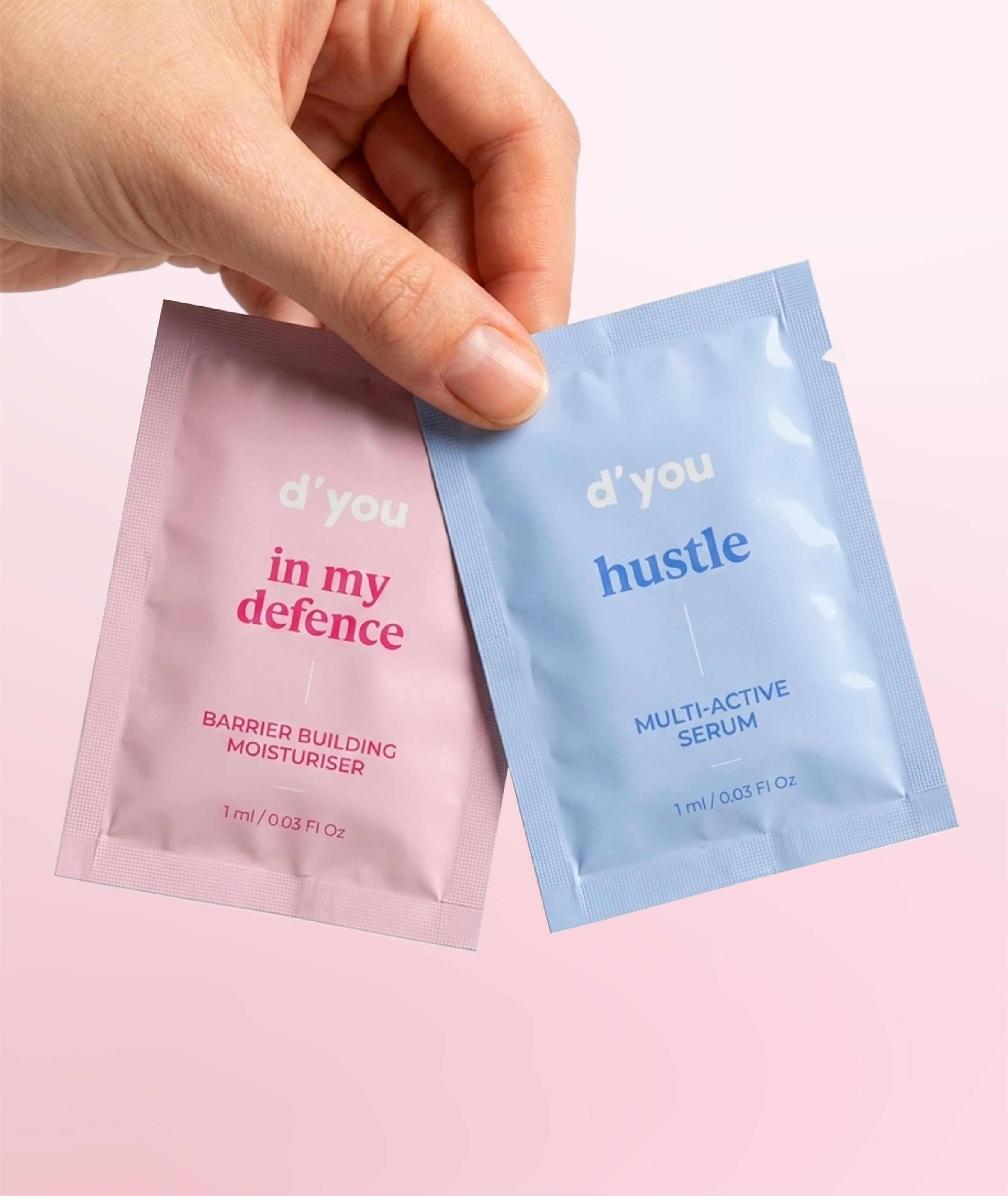 hustle & in my defence (sachets)